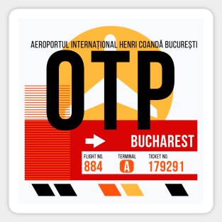 Bucharest (OTP) Airport // Sunset Baggage Tag Sticker